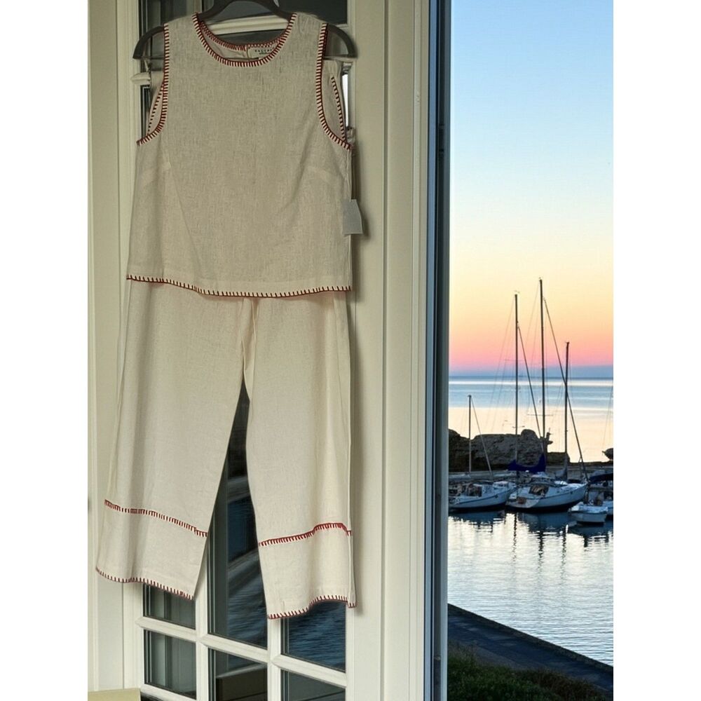 NWT Calypso St. Barth Embroidered Linen Two-Piece Set 8 | Luxury Resortwear